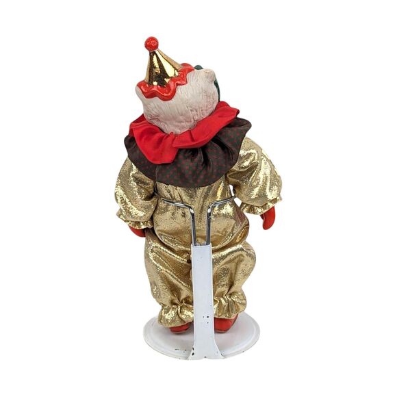 Vintage White Bear Clown Figurine: Collectible Toy Decor, 6.5" - Picture 4 of 6